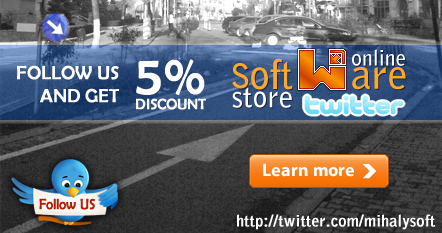 Promo - twitter - follow us on twitter and get 5% discount